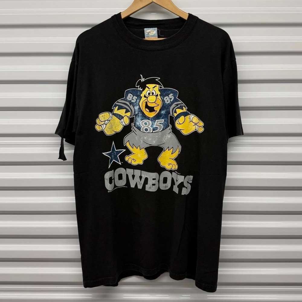 1994 Fred Flintstone Dallas Cowboys Double Sided Team NFL T-Shirt Size XL